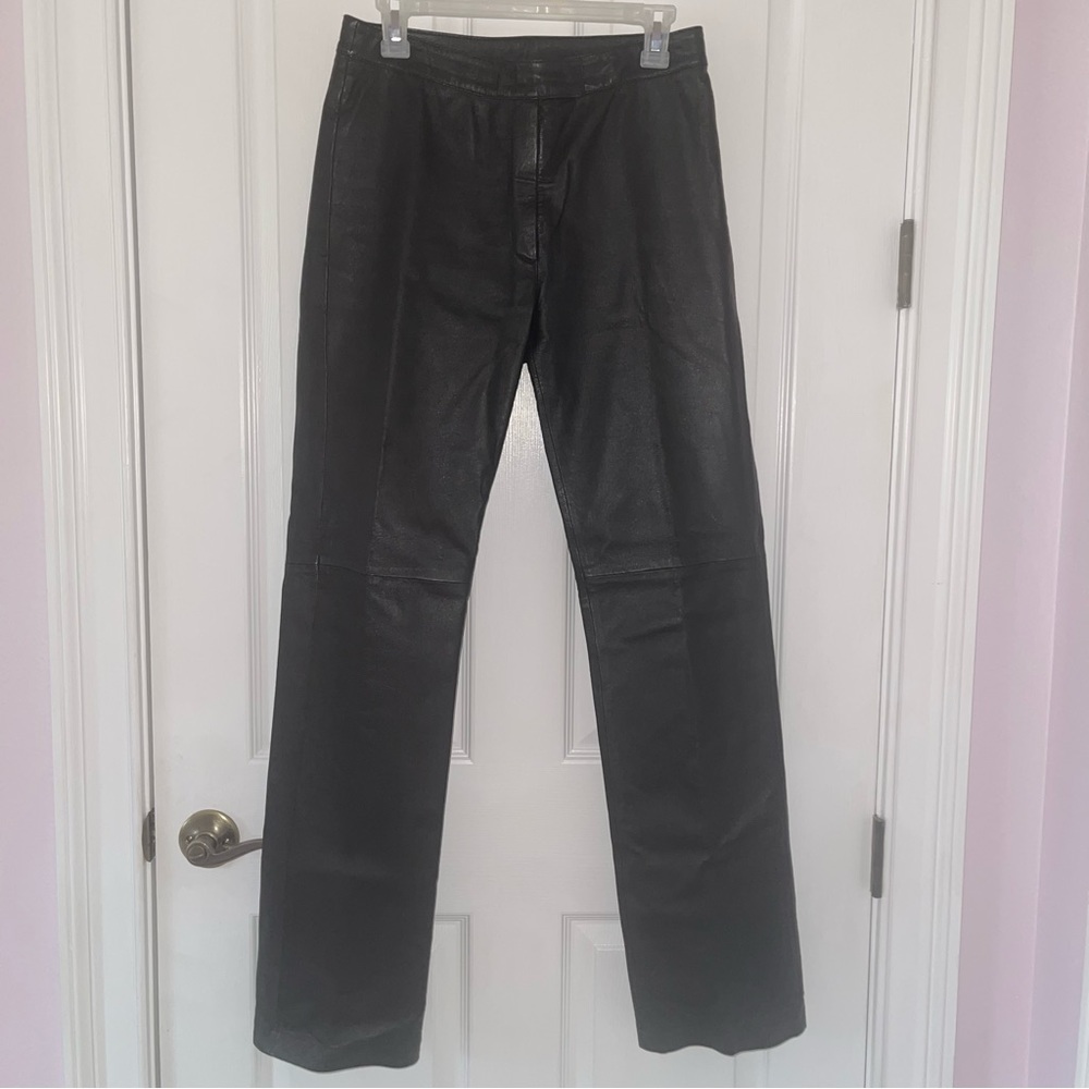 Boutique Europa vintage black leather pants, size 6T